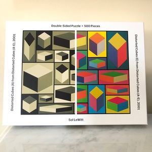 Galison MoMA Sol Lewitt 500 Piece Double Sided Puzzle Distorted Cubes
